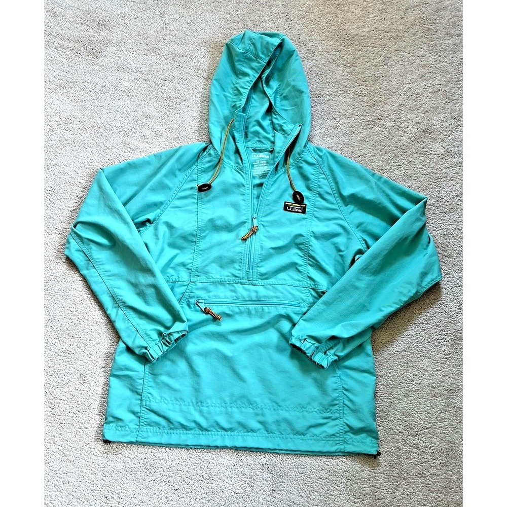 L.L.Bean Women XS Regular Turquoise Mountain Classic Anorak Hooded Jacket